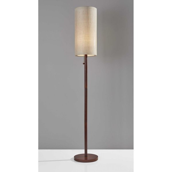 Estallar Walnut Wood Floor Lamp with Slim Cylindrical Shade ES2627505